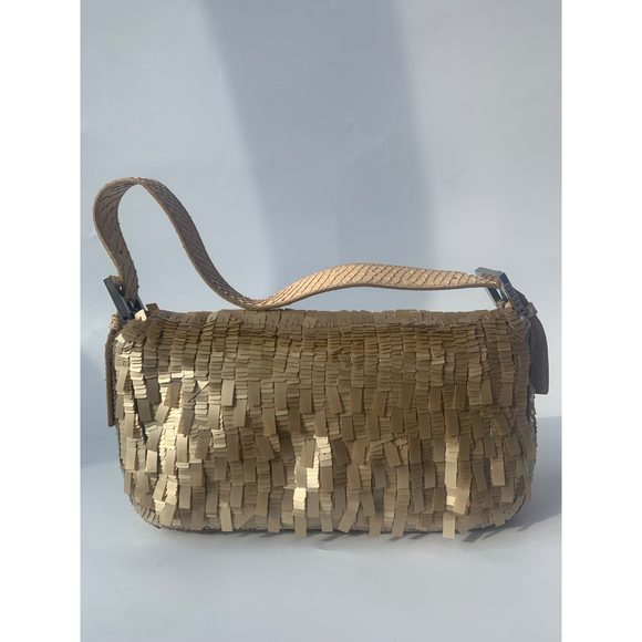 Fendi Baguette in Gold sequins and python leather - Picture 2 of 15